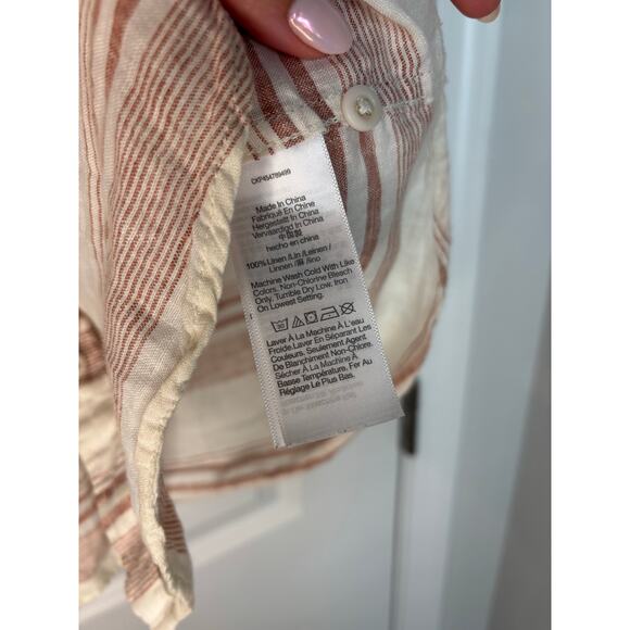 Madewell Perfect Fit Striped Linen Shirt Men Size XXL - Picture 4 of 7